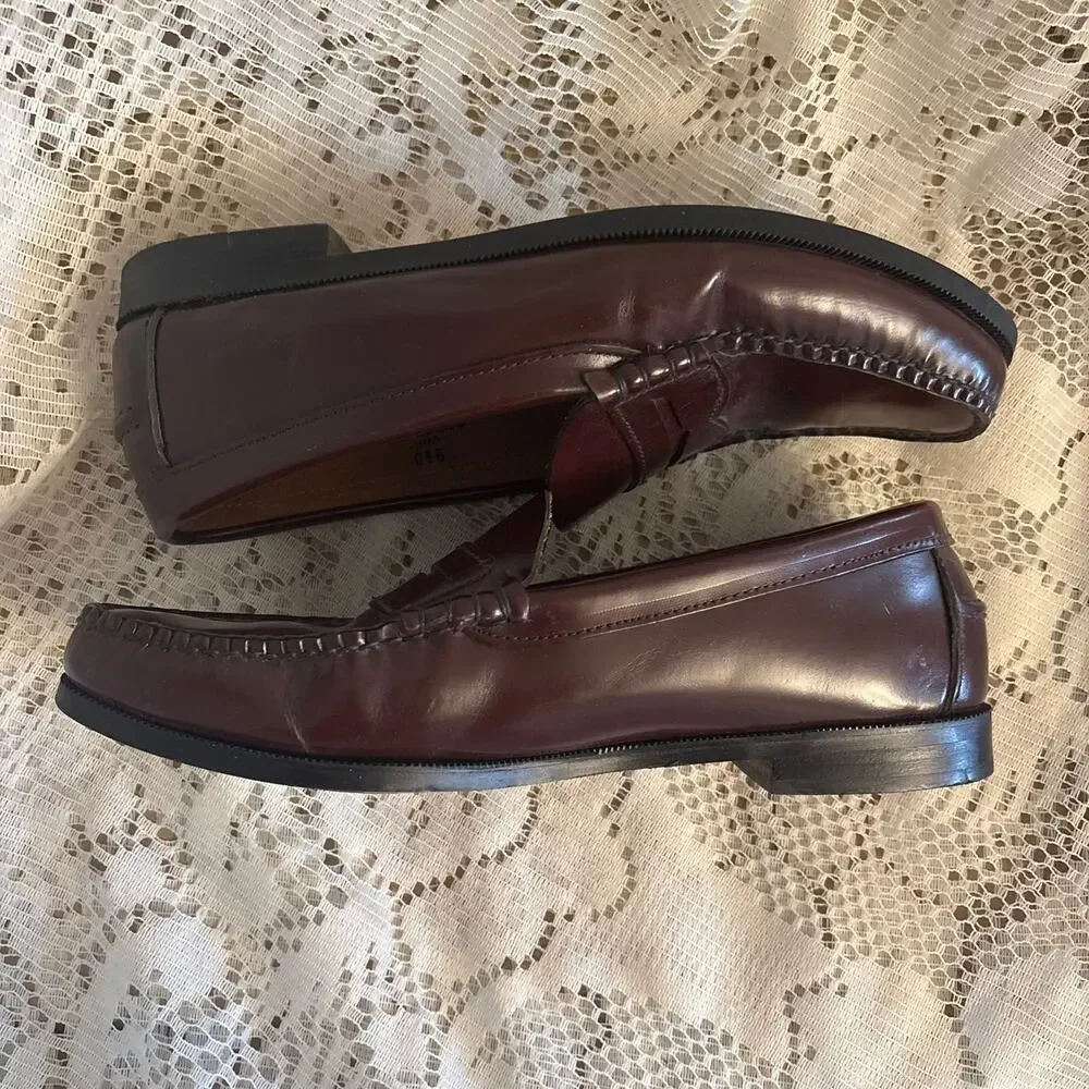 Stuart Mcguire Men's US 9.5 D Dark Brown Leather Penny Loafers Shoes